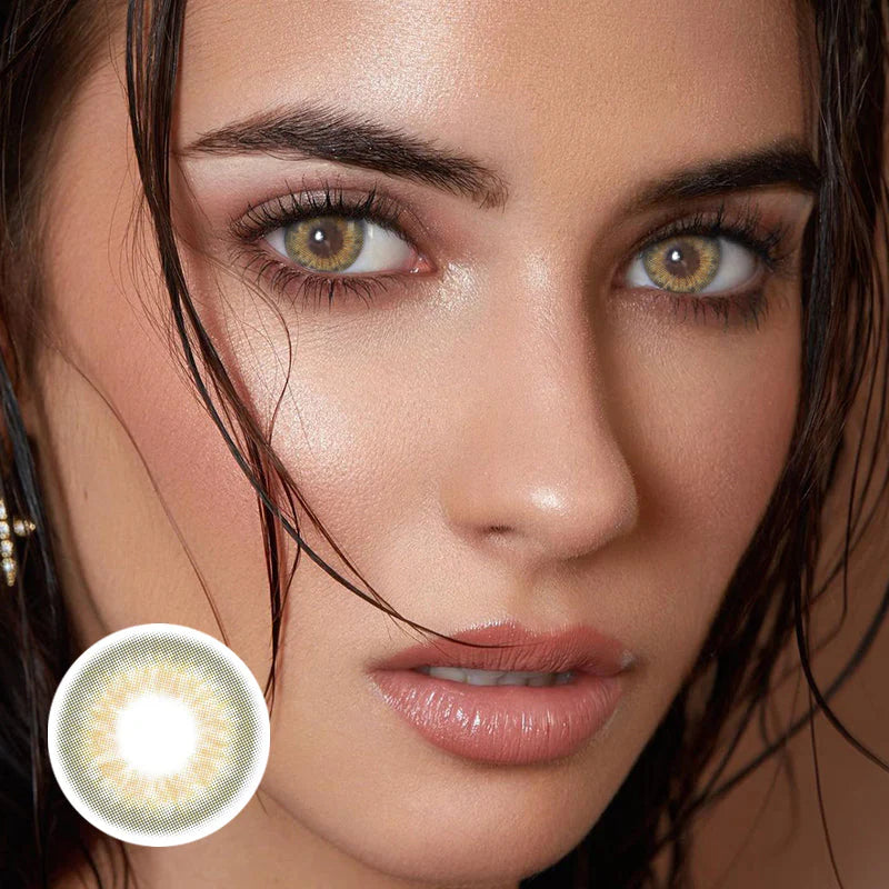 DNA Taylor contact lenses, brown hazel colored contacts, natural eye enhancement, outdoor activity lenses, FDA approved cosmetic lenses, yearly disposable contacts, casual style enhancement, HEMA contact lenses, 14.2mm eye lenses, sunlight enhancement contacts, prescription plano lenses, active lifestyle products, comfortable eye lenses, natural beauty enhancement, music event contacts, everyday essential lenses