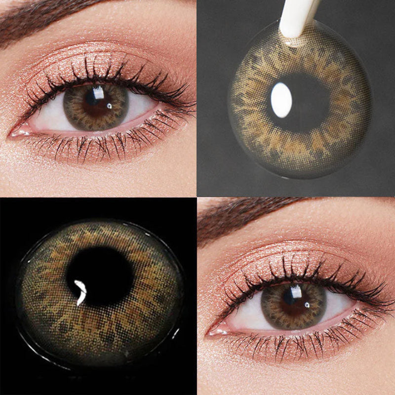DNA Taylor contact lenses, brown hazel colored contacts, natural eye enhancement, outdoor activity lenses, FDA approved cosmetic lenses, yearly disposable contacts, casual style enhancement, HEMA contact lenses, 14.2mm eye lenses, sunlight enhancement contacts, prescription plano lenses, active lifestyle products, comfortable eye lenses, natural beauty enhancement, music event contacts, everyday essential lenses