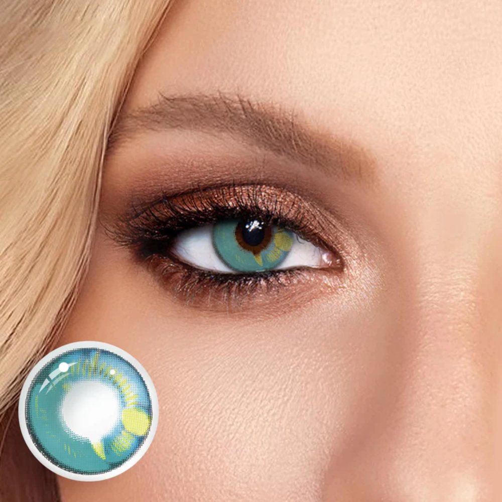 Anime green contact lenses, crazy colored contacts, cosplay contact lenses, dramatic eye enhancement, FDA approved cosmetic lenses, yearly disposable contacts, Halloween contact lenses, theme party contacts, HEMA contact lenses, 14.5mm eye lenses, vibrant green contacts, prescription plano lenses, costume accessories, fashion show contacts, special effects lenses, bold style enhancement