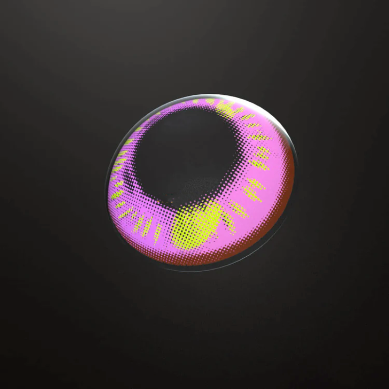 Anime violet contact lenses, crazy colored contacts, purple blue maroon lenses, cosplay contact lenses, dramatic eye enhancement, FDA approved cosmetic lenses, yearly disposable contacts, unique color combination, HEMA contact lenses, 14.5mm eye lenses, special effects contacts, prescription plano lenses, costume accessories, fashion show contacts, playful style enhancement, vibrant eye color