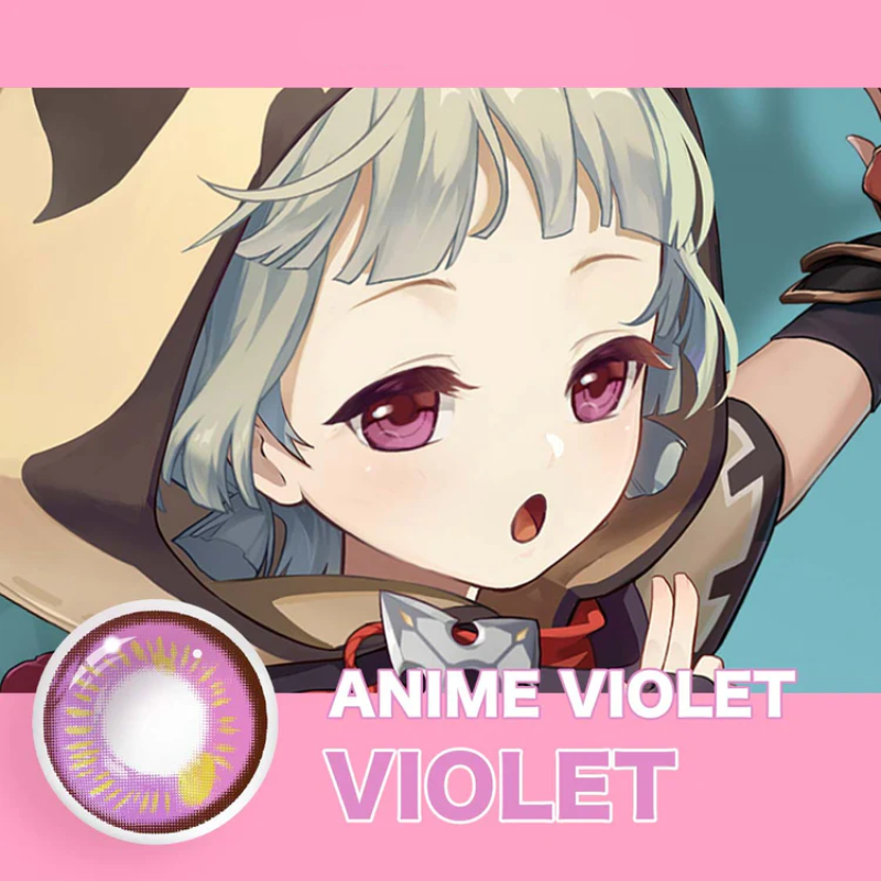 Anime violet contact lenses, crazy colored contacts, purple blue maroon lenses, cosplay contact lenses, dramatic eye enhancement, FDA approved cosmetic lenses, yearly disposable contacts, unique color combination, HEMA contact lenses, 14.5mm eye lenses, special effects contacts, prescription plano lenses, costume accessories, fashion show contacts, playful style enhancement, vibrant eye color