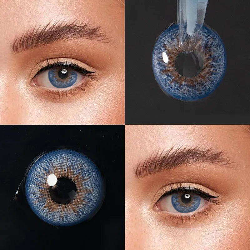 Peacock blue contact lenses, peacock feather contacts, wildness collection lenses, HEMA contact lenses, majestic eye lenses, 14.5mm eye lenses, FDA approved colored contacts, yearly disposable lenses, peacock inspired beauty, special event contacts, elegant eye design, wedding contact lenses, performance art contacts, 2023 collection lenses, mystical blue eyes