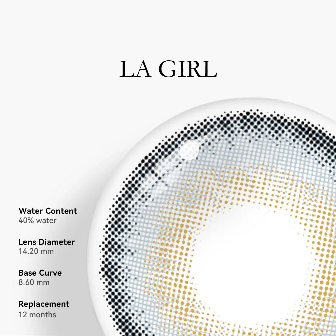 LA Girl blue contact lenses, doll eye effect contacts, blue colored contacts for dark eyes, FDA approved cosmetic lenses, yearly disposable colored contacts, natural eye enhancement, HEMA contact lenses, 14.2mm eye lenses, blue eye contacts, exotic eye contacts, daily wear contact lenses, prescription plano lenses, party contact lenses, beauty enhancement products, ocean blue eyes