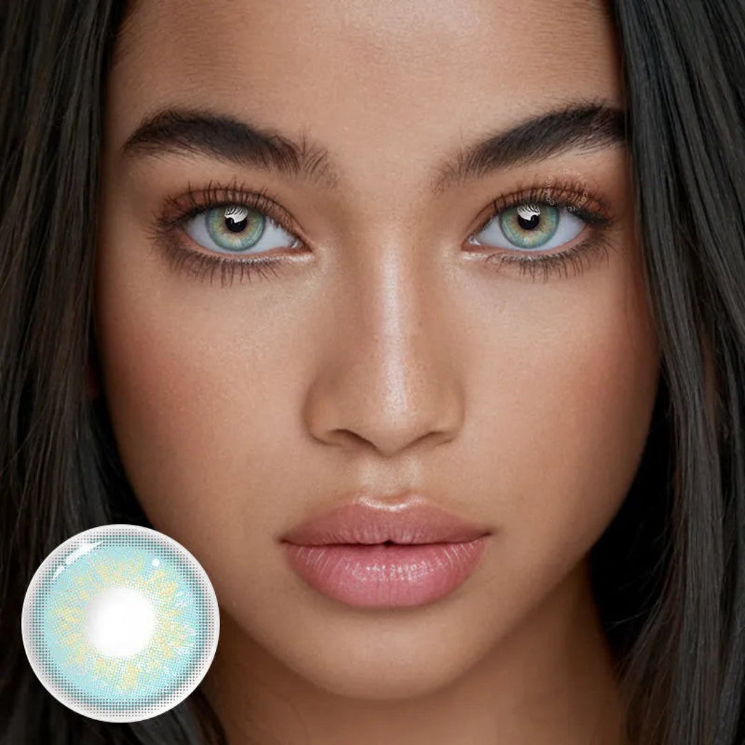 Russian blue contact lenses, natural blue colored contacts, FDA approved cosmetic lenses, yearly disposable contacts, natural eye enhancement, HEMA contact lenses, 14.5mm eye lenses, realistic eye color change, prescription plano lenses, special occasion contacts, comfortable eye lenses, beauty transformation products, universal skin tone lenses, contact lens care tips, safe colored contacts