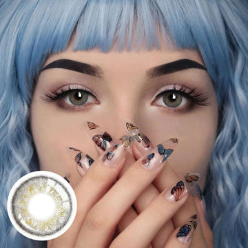 NO1Pretty Russian Grey Yearly Prescription Colored Contacts