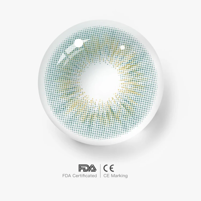 Sun Kissed Girls contact lenses, Cassie Green colored contacts, California fresh lenses, olive green eye contacts, natural colored lenses, FDA approved cosmetic lenses, yearly disposable contacts, daily wear contact lenses, HEMA contact lenses, 14.0mm eye lenses, summer beauty essentials, golden radial pattern, west coast style, comfortable daily lenses, prescription plano lenses, Sun Kissed Girls collection, palm tree inspiration, youthful energy contacts

