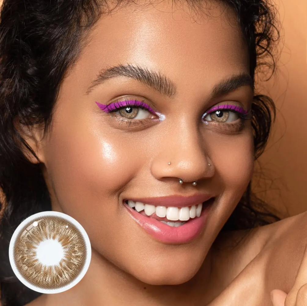 Leopard print contact lenses, brown animal print contacts, wildness collection lenses, HEMA+NVP contact lenses, unique pattern lenses, fashion contact lenses, 14.5mm eye lenses, FDA approved colored contacts, yearly disposable lenses, leopard brown eyes, special effect contacts, creative eye design, bold fashion accessories, 2023 collection lenses, self-expression contacts, themed event lenses