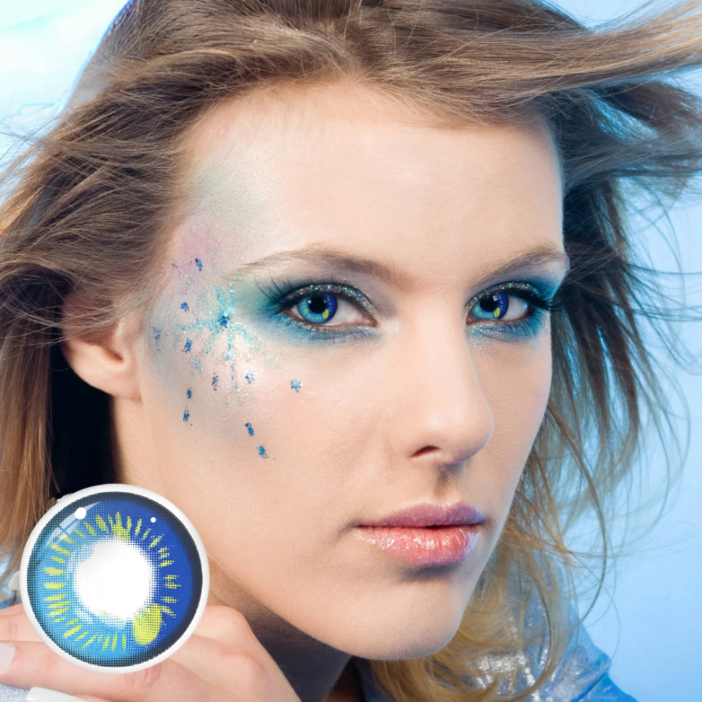 Anime blue contact lenses, vibrant colored contacts, crazy blue lenses, cosplay contact lenses, dramatic eye enhancement, FDA approved cosmetic lenses, yearly disposable contacts, HEMA contact lenses, 14.5mm eye lenses, high water content lenses, prescription plano lenses, confidence boosting contacts, individuality expression, special effects lenses, NO1prettylens products