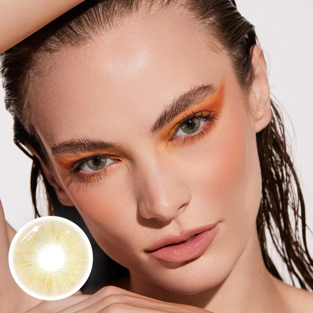 Sun Kissed Girls contact lenses, Selena Brown colored contacts, California sunshine lenses, brown golden eye contacts, natural colored lenses, FDA approved cosmetic lenses, yearly disposable contacts, daily wear contact lenses, HEMA contact lenses, 14.0mm eye lenses, summer beauty essentials, golden radial pattern, west coast style, comfortable daily lenses, prescription plano lenses, Sun Kissed Girls collection, beach beauty accessories