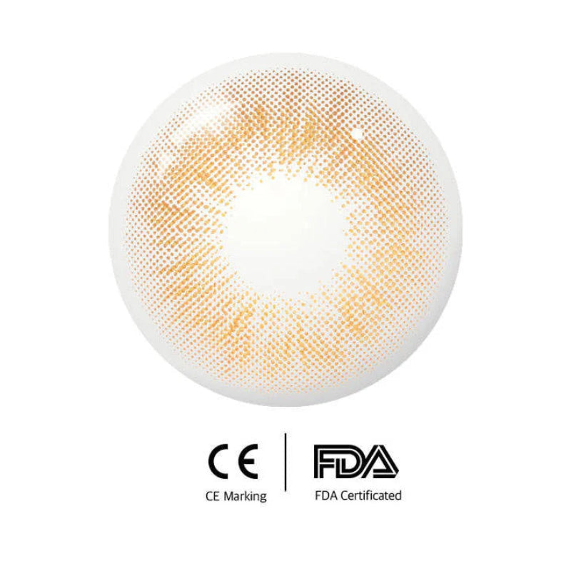 Sun Kissed Girls contact lenses, Selena Brown colored contacts, California sunshine lenses, brown golden eye contacts, natural colored lenses, FDA approved cosmetic lenses, yearly disposable contacts, daily wear contact lenses, HEMA contact lenses, 14.2mm eye lenses, summer beauty essentials, golden radial pattern, west coast style, comfortable daily lenses, prescription plano lenses, Sun Kissed Girls collection, beach beauty accessories